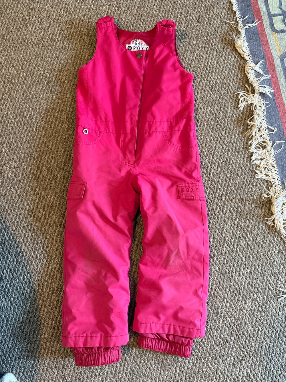 Roxy Girls Bright Pink Snow Bib Jacket